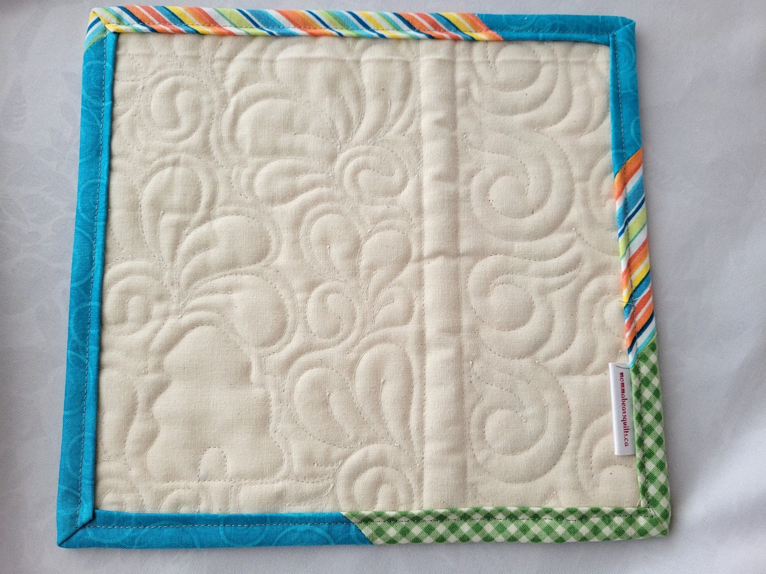 Bee Skep Mini Quilt | Quilted Coaster | Summer Teacher Gift | Bee Mug Rug