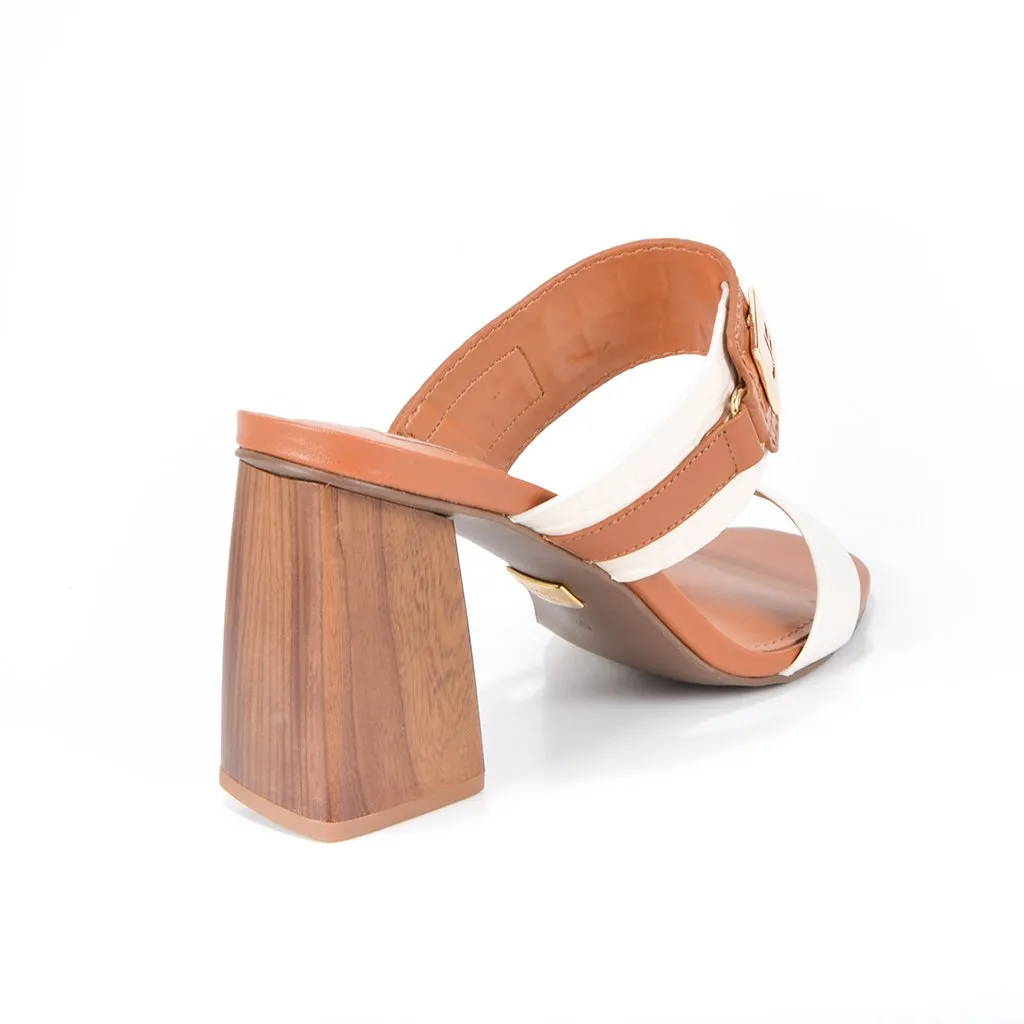 Brulee Leather and Caramel Sandal