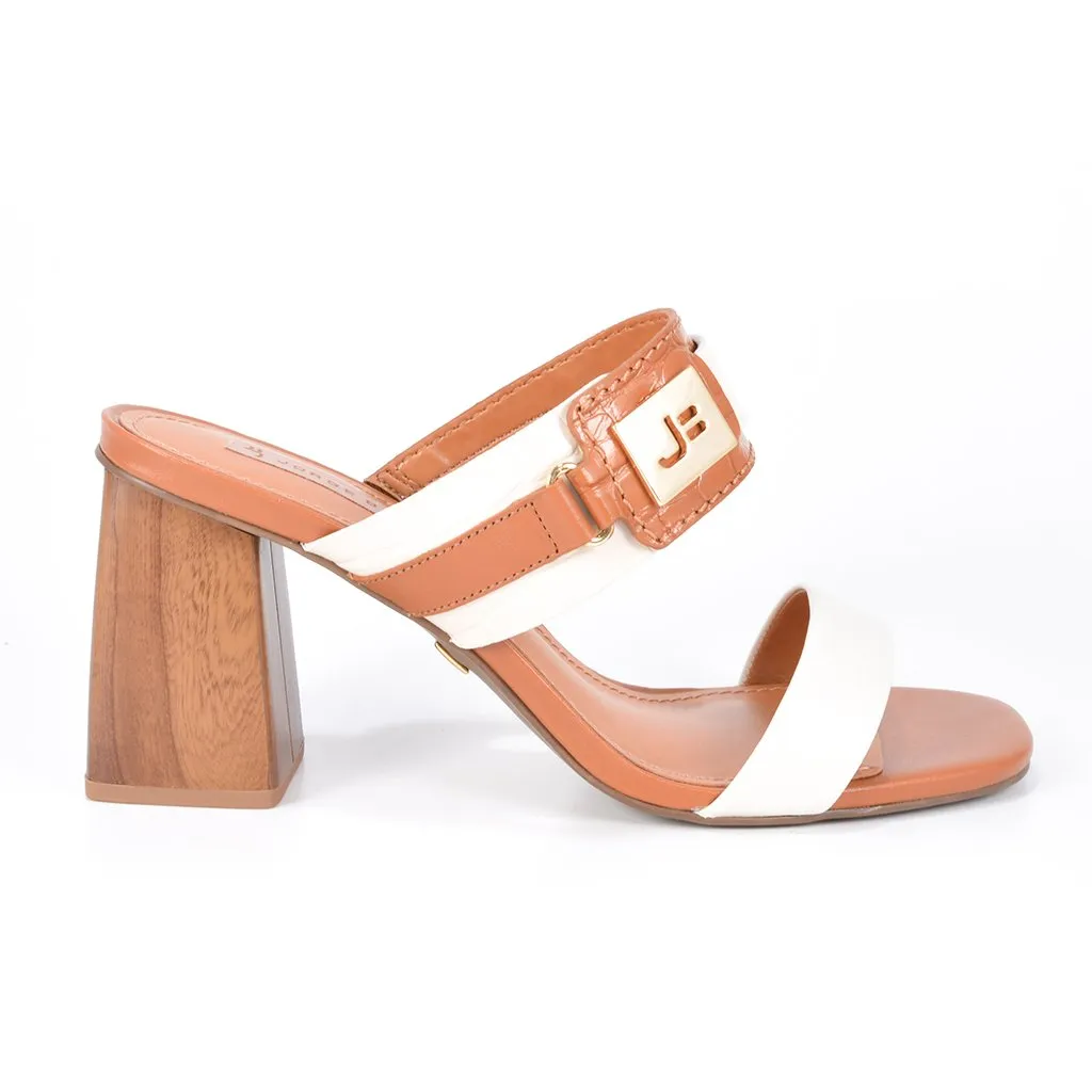 Brulee Leather and Caramel Sandal