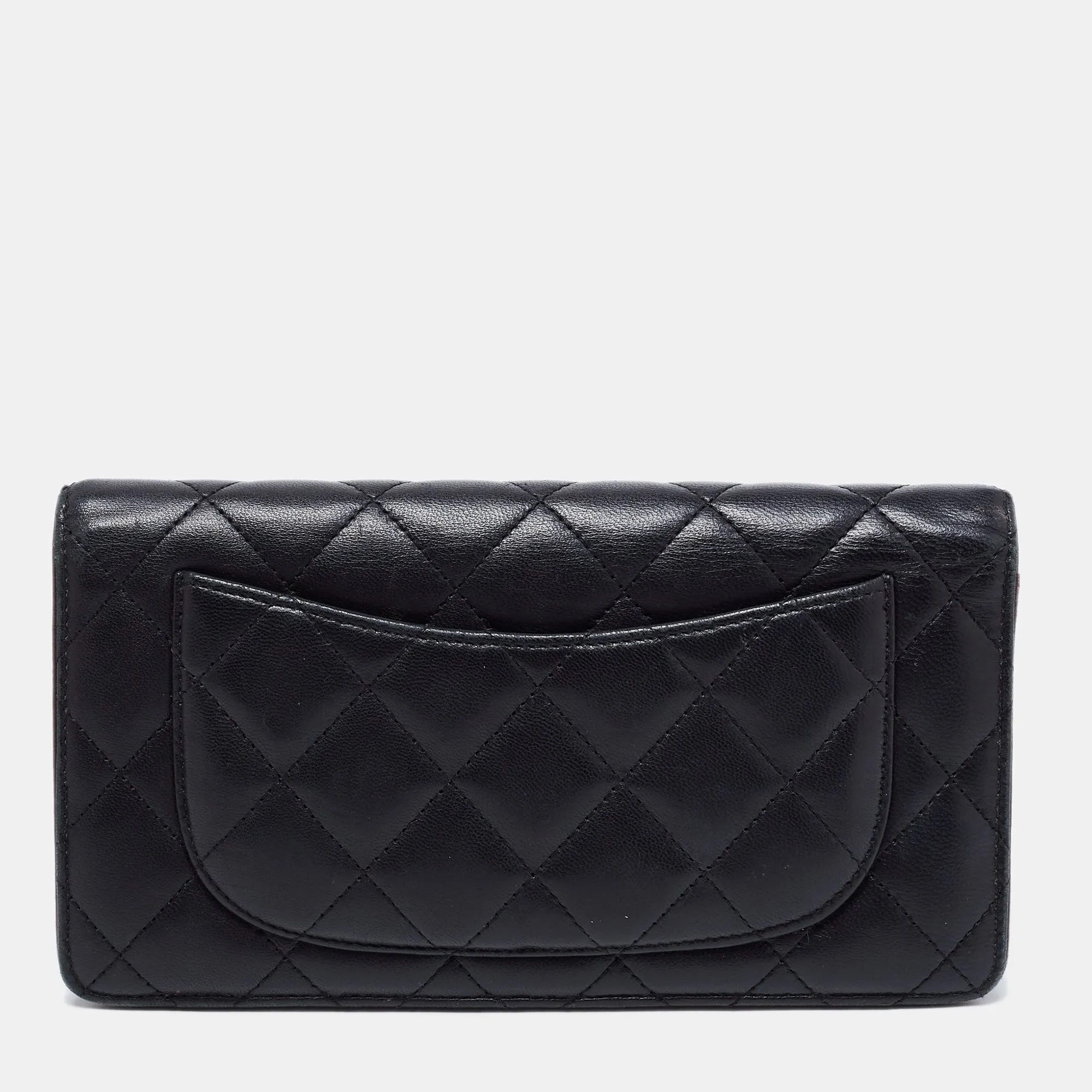 Chanel Black Quilted Leather CC L Yen Wallet
