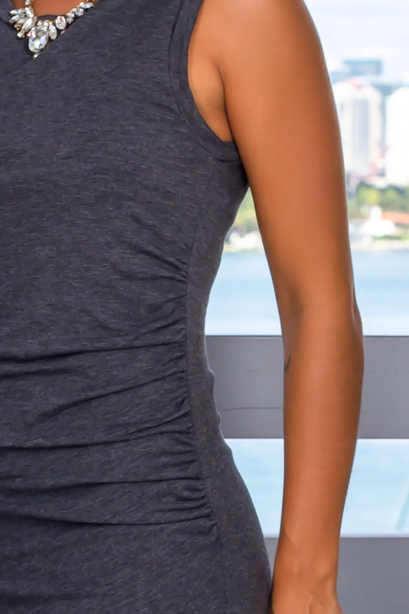 Charcoal Midi Dress