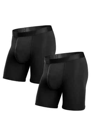 CLASSICS BOXER BRIEF WITH FLY 2 PACK Black/Black