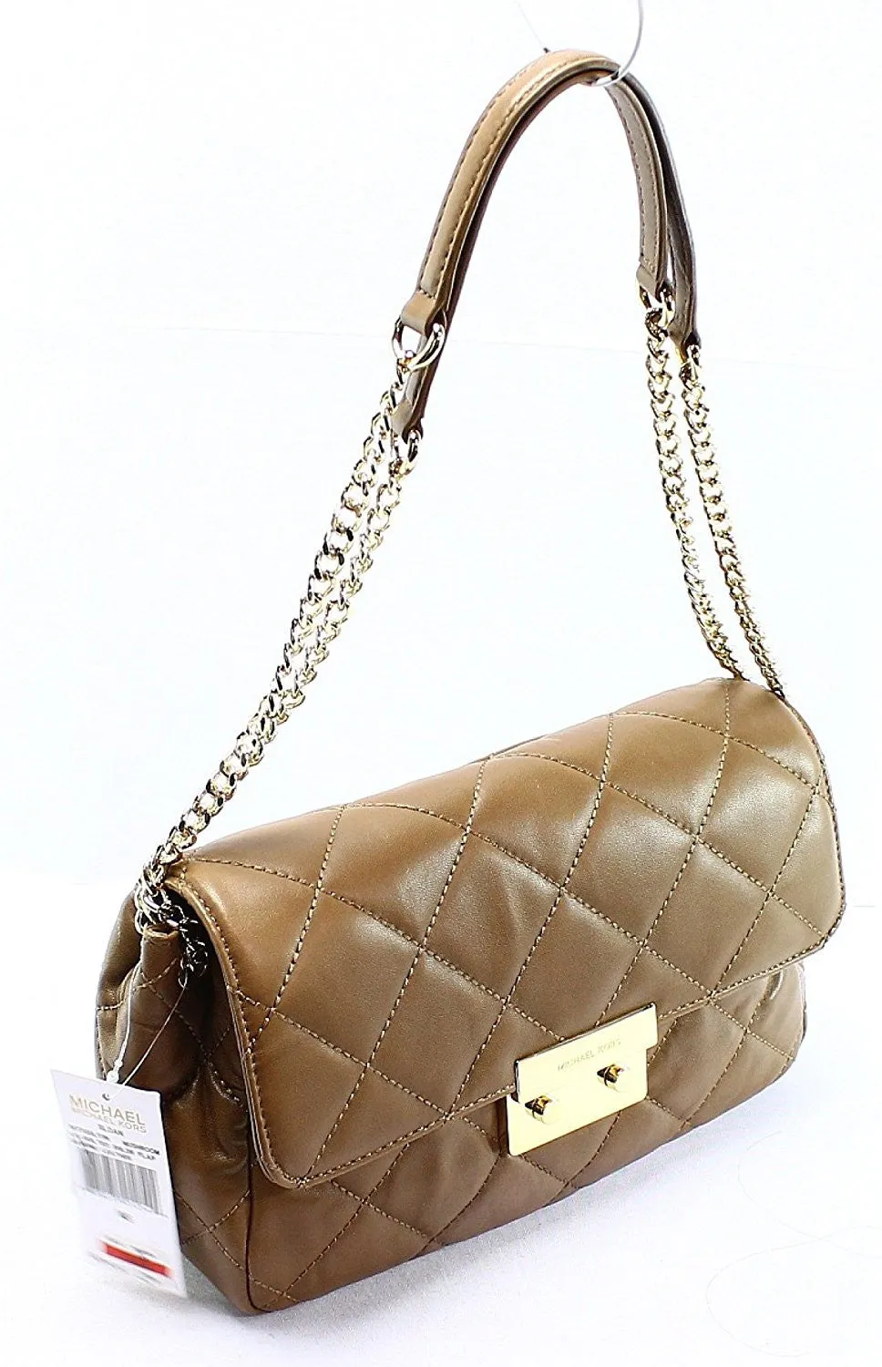 Michael Kors Sloan Large Quilted Shoulder Flap Mushroom