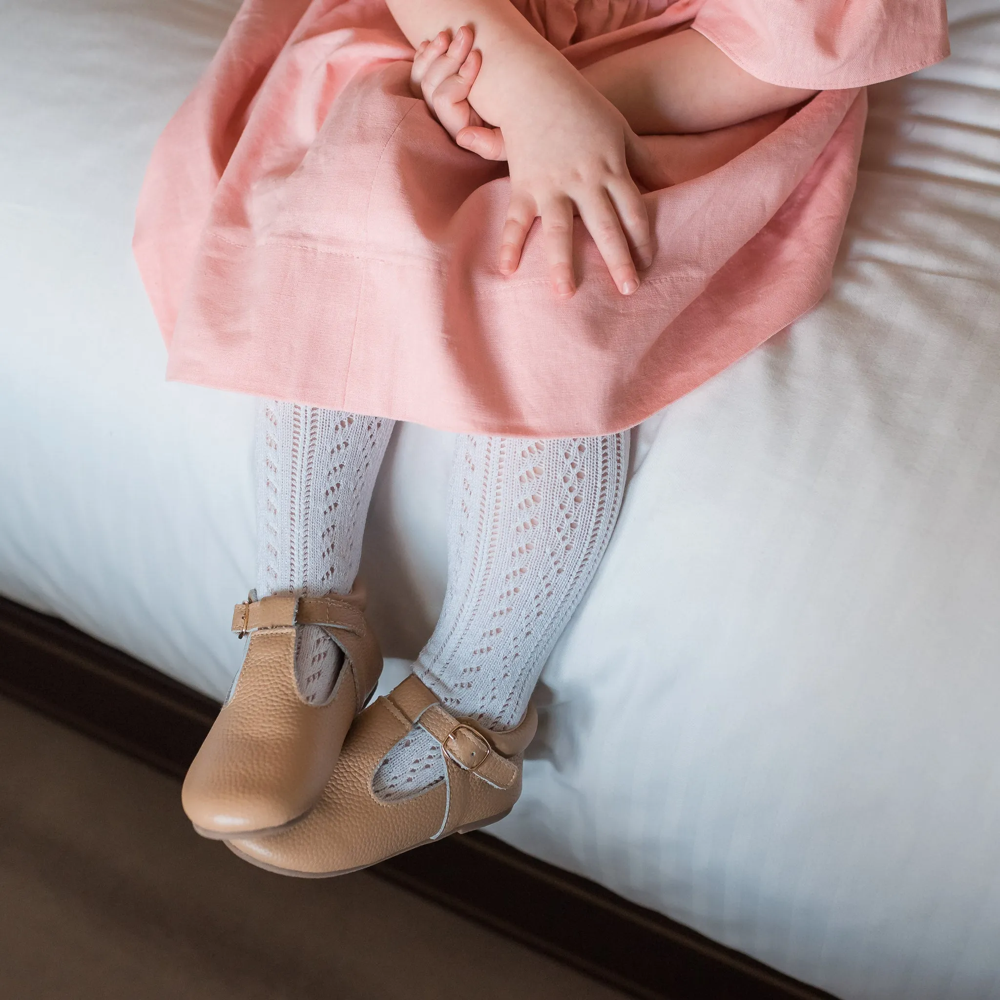 Openwork Crochet Tights Cream 303