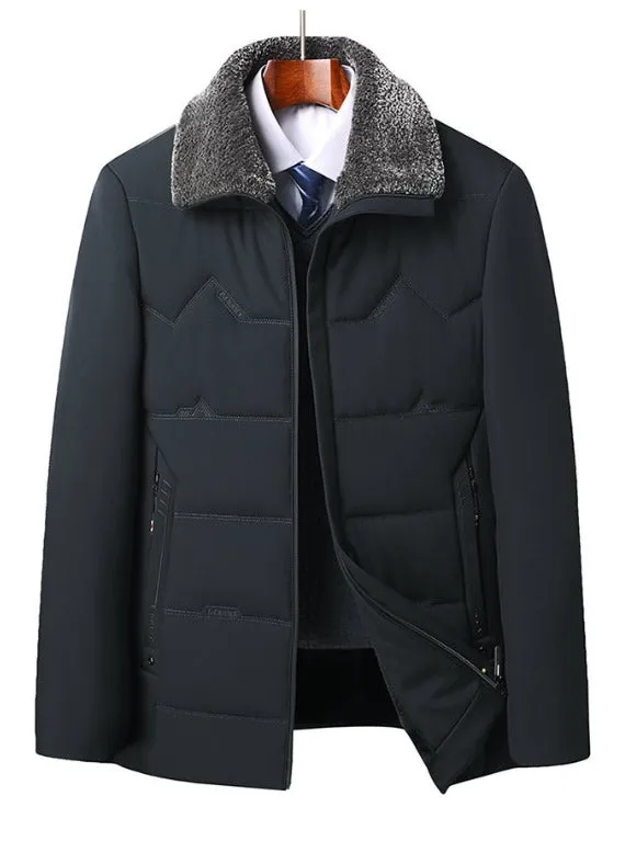 Orly  Zwarte Parka met Warme Kraagvoering voor Heren