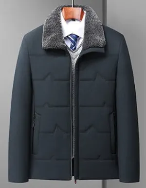 Orly  Zwarte Parka met Warme Kraagvoering voor Heren