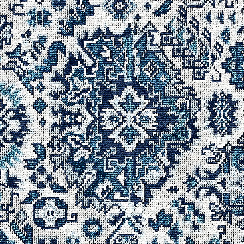 Porcelain Blue Needlepoint Wine Tote (Double Bottle)