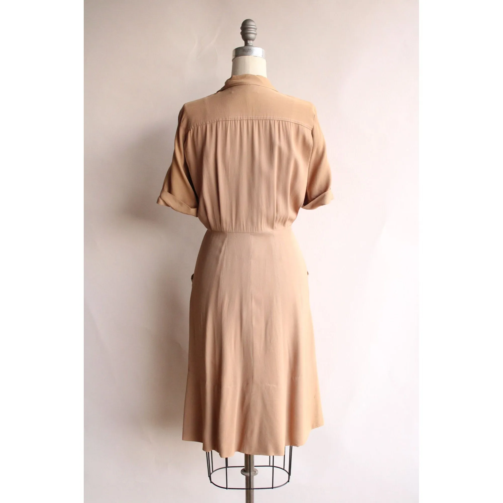 Vintage 1940s Bullocks Californienne Day Dress With Military Feel